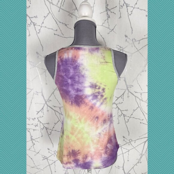 This is J Colorful Tie Dye Watercolor Bamboo Stretch Tank - Picture 3 of 4